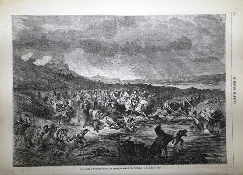 Stampa antica battaglia - battaglia, di