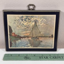 Vintage Claude Monet barca a
