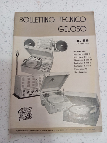 Bollettino tecnico geloso - bollettino, n
