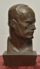 TERRACOTTA LITOCERAMICA BUSTO MUSSOLINI A.XII PICCINELLI BERGAMO 1933