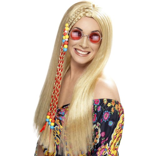 Parrucca hippie lunga bionda - parrucca,