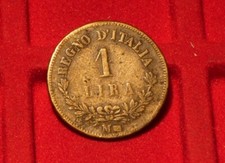 Moneta 1 Lira 1863 Milano