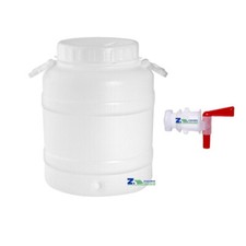 FUSTO CONTENITORE PLASTICA ALIMENTARE 30 LT. BOCCA LARGA CON RUBINETTO DA 3/4"