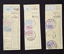 ? ? ? RICEVUTA BOLLETTINI PACCHI OVARO 1926/27 STORIA POSTALE REGNO ? ? ?