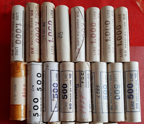 Lotto rotolini 20 lire - 16,