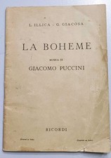 Libretto La Bohème di Illica-Giacosa Musica di Giacomo Puccini 1896 Rif.1396