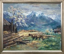 Quadro olio Montafontal Vorarlberg Austria pittore Brigitte Schneider-Gaspar