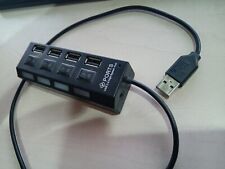 Adattatore HUB USB 2.0 4 Porte Espansione Multipla Esterna Interruttore Led Blu