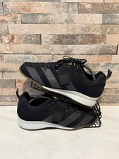 Scarpe da sollevamento pesi Adidas Adipower bianche e nere taglia 10 UK