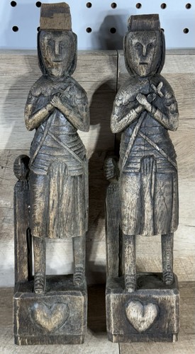 Coppia sculture chiesa antiche