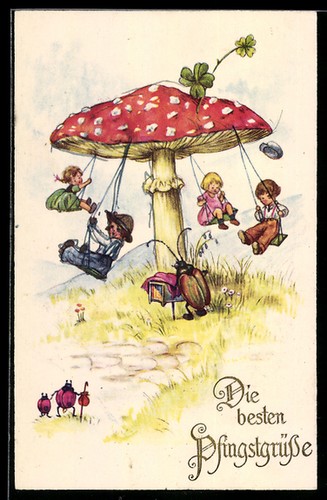 Bambini una giostra - su,