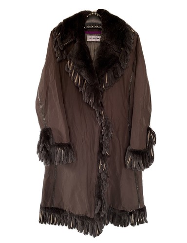 Manteau franges fourrure - en,