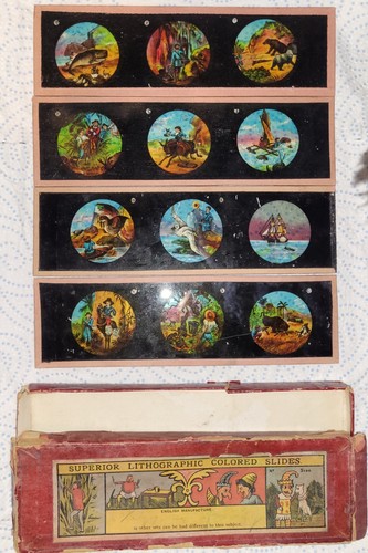 Boxed slides 1800s - 12, glass