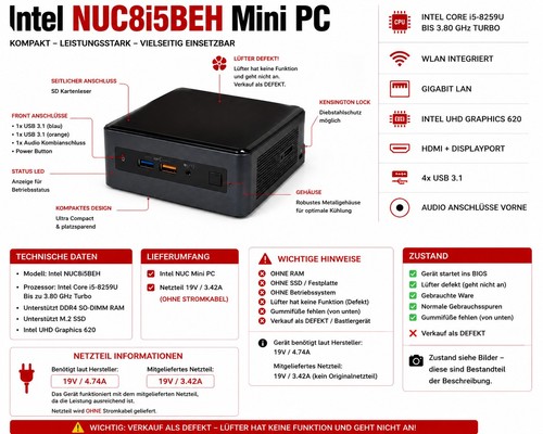 Intel nuc8i5beh mini pc - intel,