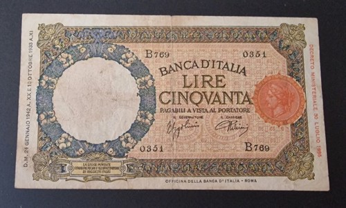 Cinquanta lire lupa - 50,