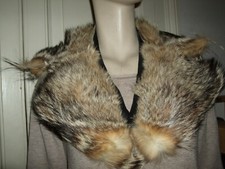 SCIARPA COLLO SCARF COYOTE PELLICCIA FUR PELZ VINTAGE VOLPE FOX CM 84X13 FINLAND