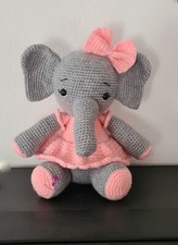 Elefante amigurumi personalizzato,fatta a mano, giocattolo,pupazzo handmade,rosa