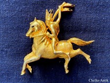 Spilla Anni '70 Joseph Mazer - Nativo Americano a Cavallo - Vintage - NYC