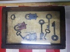 Vintage wood and glass key - and,