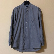 De Blasio Camicia Righe Colletto Coreano Bianco Grigio Casual Elegante Classico