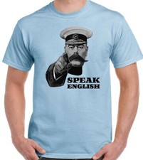 Lord Kitchener T-Shirt Speak Inglese Uomo Divertente Retrò WWII Poster