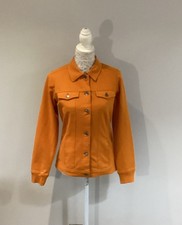 Giacca comoda stile denim Denim & Co. con colletto. Marmellata. Taglia XS. Nuovo senza etichette