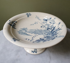 Faïence ancienne vers 1900 Compotier Badonviller Terre de Fer "Cotage"