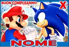 CIALDA PERSONALIZZATA senza glutine per TORTE di SUPER MARIO BROS e SONIC
