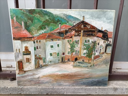 Quadro dipinto olio - quadro, case