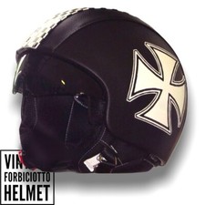 Casco vintage in pelle personalizzato Croce Di Malta Maltese Harley Davidson