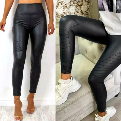 Leggings biker donna wet - , look