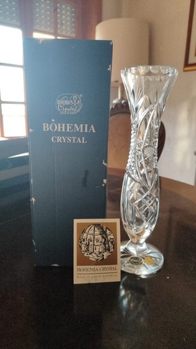Vaso monofiore cristallo - cristallo, di
