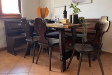 Set completo per cucina/taverna: giropanca, tavolo, 3 sedie e angoliera