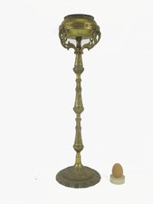 PORTACENERE DA TERRA IN OTTONE VINTAGE POSACENERE CON GAMBO DA TERRA sf