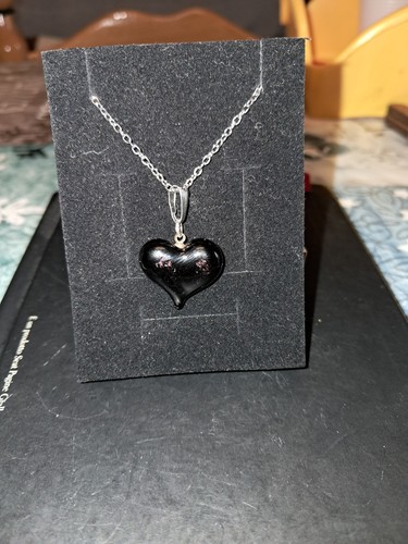 Collana con cuore nero - con, in