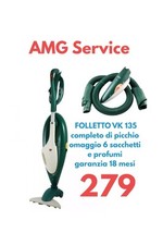 FOLLETTO VK 135 ASPIRAPOLVERE VORWERK CON HD35 CON PB Picchio VK 135 Come Nuovo 