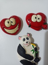 Lotto Calamita Magnete  3 Calamite 3 Cuore E Panda Da Restaurare Usate