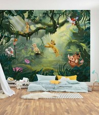 Re Leone Carta da Parati 3.5x2.8 M Bambino Ragazzo Verde Camera Murale Disney