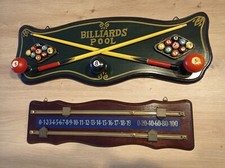 Segnapunti Epoca Biliardo e appendino per abiti da bar biliardo vintage
