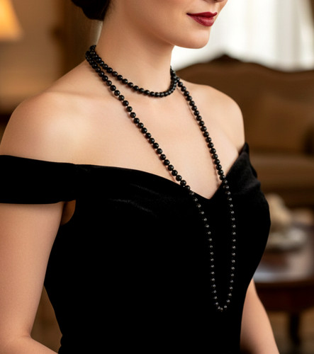 Collana perle nere - perle,