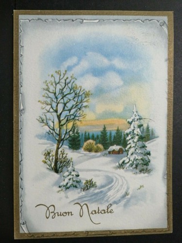 Cartolina buon natale casa - casa, nel