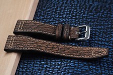 Cinturino orologio artigianale in pelle di squalo marrone