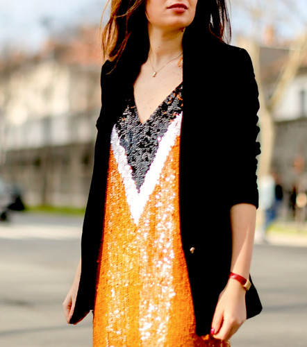 Zara abito corto paillettes - zara,
