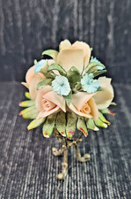 porcellana capodimonte cestino con fiori e argento 800 cm 7 x 5