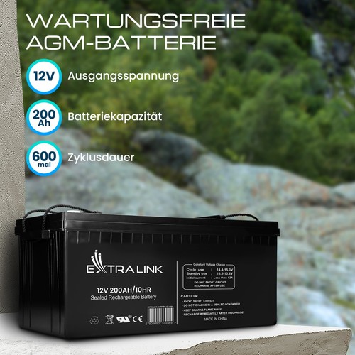 Batteria solare agm 12v 200ah - solare,