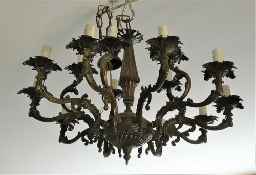 Grande lampadario bronzo - in,