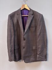 Giacca blazer Paul Costelloe tweed uomo 46 marrone finestra check vestibilità moderna