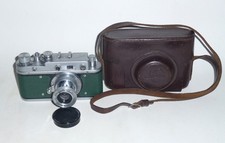 Zorki-S C fotocamera telemetro sovietica verde copia LEICA 35mm INDUSTAR-22 3,5/50