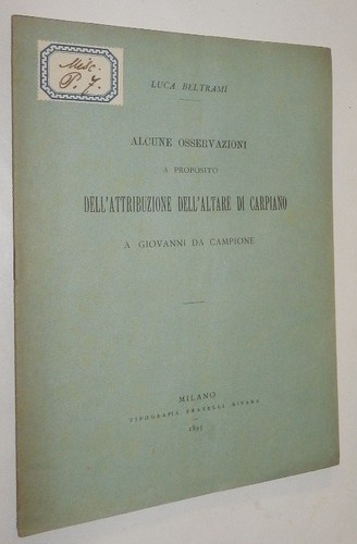 Luca beltrami altare - luca, di
