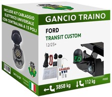 Gancio Fisso A Sfera Flangiata Ford TRANSIT CUSTOM FURGONE Dal 23 Centralina 13P